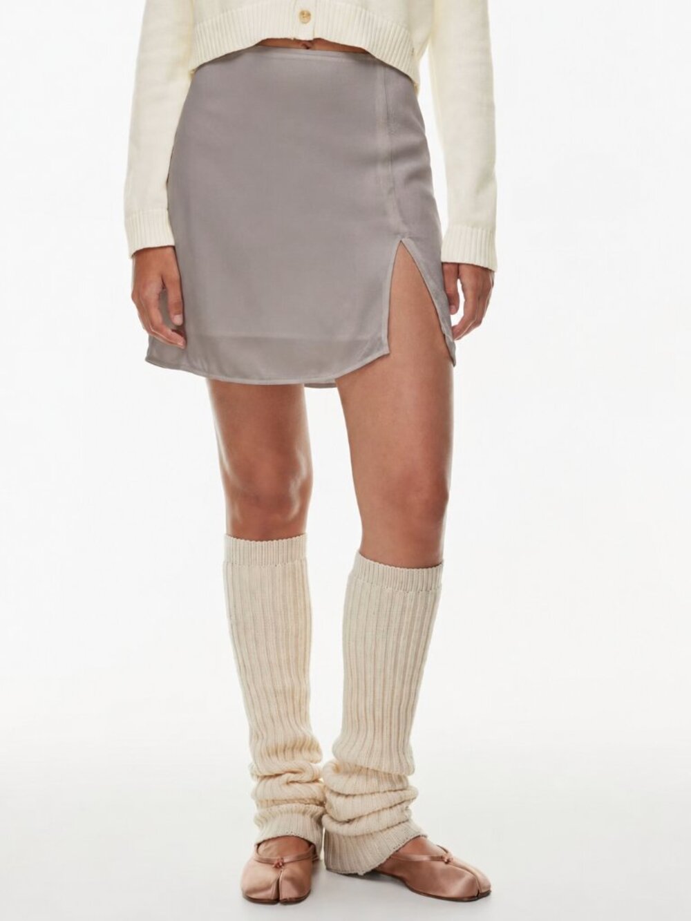 NWT Aritzia Sunday Best Tatiana High-Rise Mini Skirt Rocky Grey Size 10